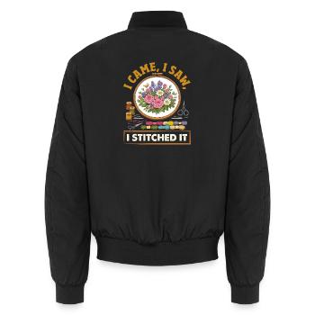 Lustiges Nadelspitzen-bastelhobby - Unisex Bomberjacke - Schwarz - Hinten - AI Model Male 185 light (185cm)