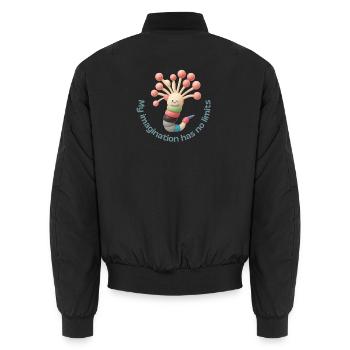 My imagination has no limits - Unisex Bomberjacke - Schwarz - Hinten - AI Model Male 185 light (185cm)