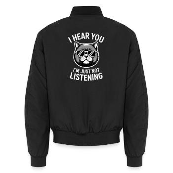 Britisch Kurzhaar Sprüche Lustiges Katze Geschenk  - Unisex Bomberjacke - Schwarz - Hinten - AI Model Male 185 light (185cm)