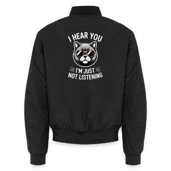 Britisch Kurzhaar Sprüche Lustiges Katze Geschenk  - Unisex Bomberjacke - Schwarz - Hinten - AI Model Male 185 light (185cm)