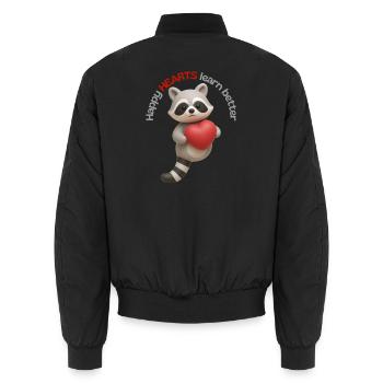 Happy HEARTS learn better - Unisex Bomberjacke - Schwarz - Hinten - AI Model Male 185 light (185cm)