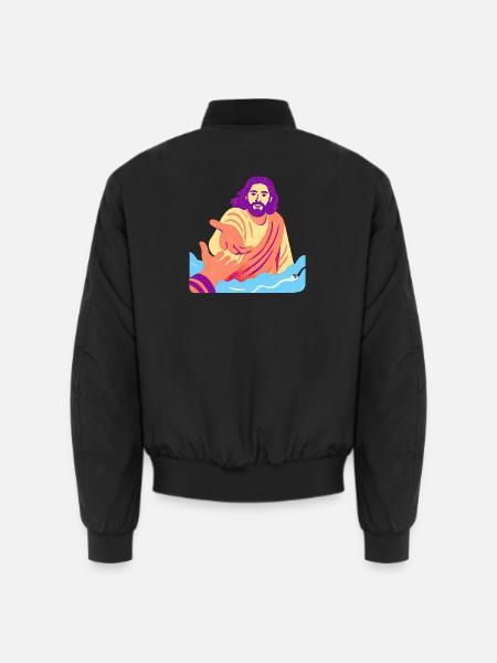 Jesus - Retro Pop Art - Unisex Bomber Jacket - black