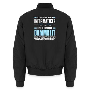 Informatiker Dummheit Reparieren - Unisex Bomberjacke - Schwarz - Hinten - AI Model Male 185 light (185cm)
