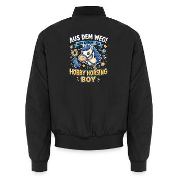 Aus Dem Weg Hobby Horsing Boy pferd - Unisex Bomberjacke - Schwarz - Hinten - AI Model Male 185 light (185cm)