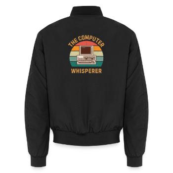 Computer Whisperer lustiges IT-Tech-Geschenk - Unisex Bomberjacke - Schwarz - Hinten - AI Model Male 185 light (185cm)