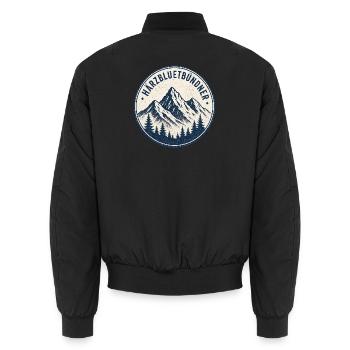 Bündner Härzbluetbündner - Unisex Bomberjacke - Schwarz - Hinten - AI Model Male 185 light (185cm)