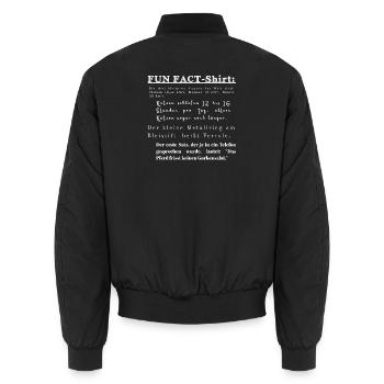 Fun Fact Shirt Geschenkidee lustig  - Unisex Bomberjacke - Schwarz - Hinten - AI Model Male 185 light (185cm)