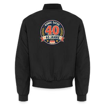 40. Geburtstag Runde Sache 40 Jahre Geschenk - Unisex Bomberjacke - Schwarz - Hinten - AI Model Male 185 light (185cm)