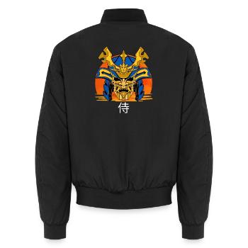 Golden Mask Samurai-Wappen - Unisex Bomberjacke - Schwarz - Hinten - AI Model Male 185 light (185cm)