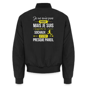 Je Ne Suis Pas Parfait Mais Je Suis Supporter D... - Bomber unisexe - noir - Dos - AI Model Male 185 light (185cm)