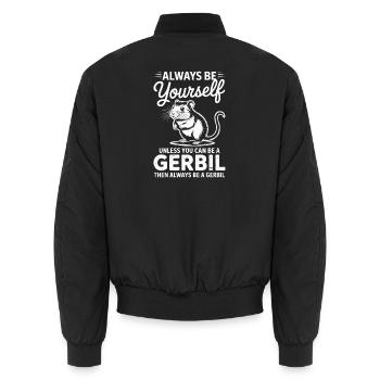 Mongolische Rennratte Sprüche Rennmaus Geschenk - Unisex Bomberjacke - Schwarz - Hinten - AI Model Male 185 light (185cm)