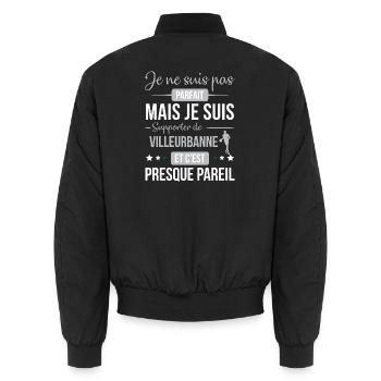 Je Ne Suis Pas Parfait Mais Je Suis Supporter D... - Bomber unisexe - noir - Dos - AI Model Male 185 light (185cm)