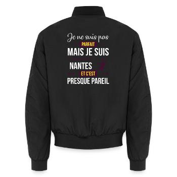 Je Ne Suis Pas Parfait Mais Je Suis Supporter D... - Bomber unisexe - noir - Dos - AI Model Male 185 light (185cm)