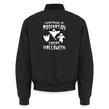 Halloween Party - Everything In Moderation Except  - Unisex Bomberjacke - Schwarz - Hinten - AI Model Male 185 light (185cm)