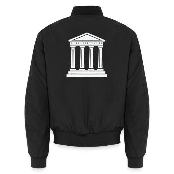 Klassischer Tempel Säulen Silhouette - Unisex Bomberjacke - Schwarz - Hinten - AI Model Male 185 light (185cm)