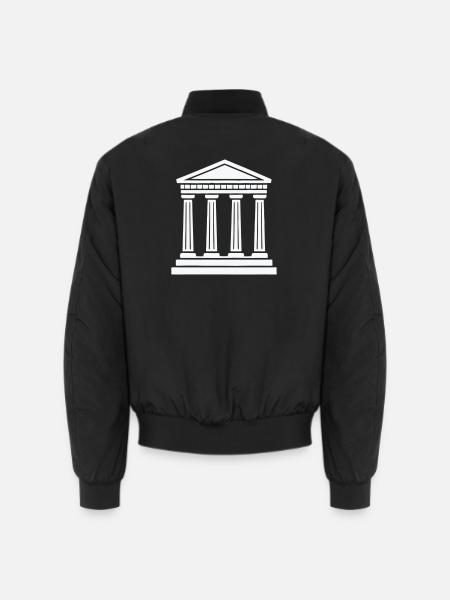 Classic Temple Pillars Silhouette - Unisex Bomber Jacket - black