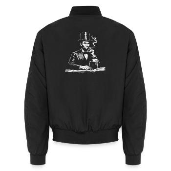 Abraham Lincoln raucht Zigarre - Unisex Bomberjacke - Schwarz - Hinten - AI Model Male 185 light (185cm)