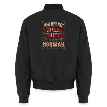  Roll Roll Norway Norwegen Wikinger Flagge - Unisex Bomberjacke - Schwarz - Hinten - AI Model Male 185 light (185cm)