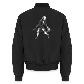 John Tyler Basketball  - Unisex Bomberjacke - Schwarz - Hinten - AI Model Male 185 light (185cm)