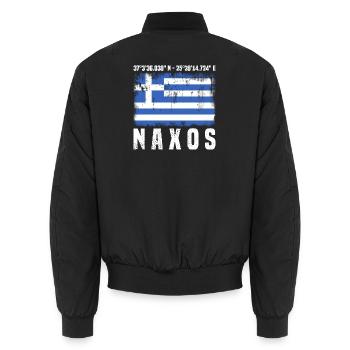 Naxos Koordinaten - Unisex Bomberjacke - Schwarz - Hinten - AI Model Male 185 light (185cm)