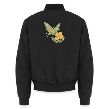 Nachtfalter im Blütengarten - Unisex Bomberjacke - Schwarz - Hinten - AI Model Male 185 light (185cm)