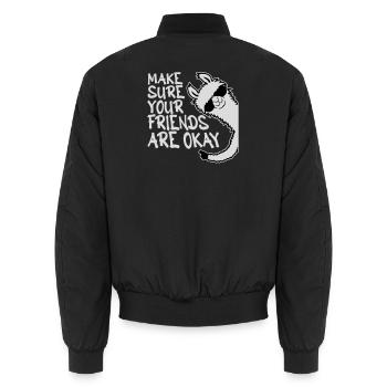 Make Sure Your Friends Are Okay Lama Sonnenbrille - Unisex Bomberjacke - Schwarz - Hinten - AI Model Male 185 light (185cm)