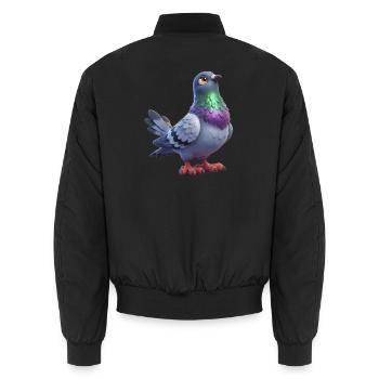 Farbenfrohes Taubenthema - Unisex Bomberjacke - Schwarz - Hinten - AI Model Male 185 light (185cm)
