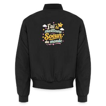 La Meilleure Sœur Du Monde - Humour Famille - Bomber unisexe - noir - Dos - AI Model Male 185 light (185cm)