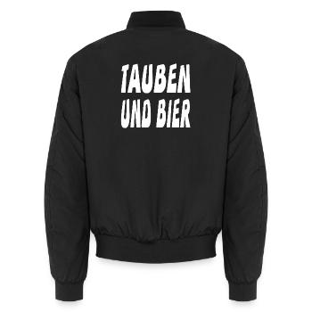 Tauben - Unisex Bomberjacke - Schwarz - Hinten - AI Model Male 185 light (185cm)