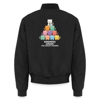 Kindness Grows The Coolest Flowers - Unisex Bomberjacke - Schwarz - Hinten - AI Model Male 185 light (185cm)