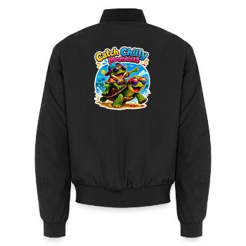 Urlaubs Vibes - Unisex Bomberjacke - Schwarz - Hinten - AI Model Male 185 light (185cm)