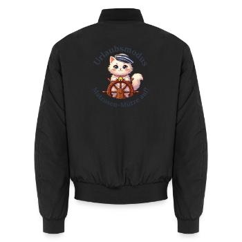 Urlaubsmodus: Matrosen-Mütze auf - Unisex Bomberjacke - Schwarz - Hinten - AI Model Male 185 light (185cm)