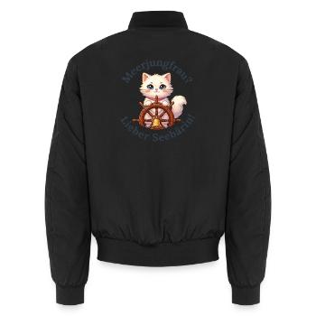 Meerjungfrau? Lieber Seebärin! - Unisex Bomberjacke - Schwarz - Hinten - AI Model Male 185 light (185cm)