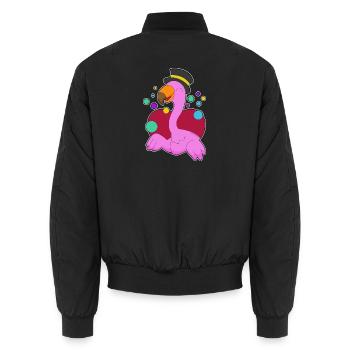 Lustiger Flamingo - Unisex Bomberjacke - Schwarz - Hinten - AI Model Male 185 light (185cm)