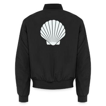 Geometric Shell Art - Unisex Bomber Jacket - black - Back - AI Model Male 185 light (185cm)