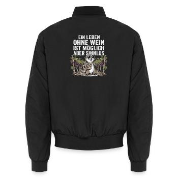 Lustiger Otter Wein Experte - Unisex Bomberjacke - Schwarz - Hinten - AI Model Male 185 light (185cm)