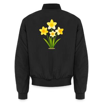 Narzissen - Unisex Bomberjacke - Schwarz - Hinten - AI Model Male 185 light (185cm)