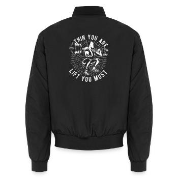 Un cadeau de bodybuilder en powerlifting que vous devez absolument faire pour la salle de sport - Bomber unisexe - noir - Dos - AI Model Male 185 light (185cm)