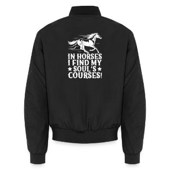 Hobby Horse Rider I Find My Soul´s English Riding - Unisex Bomberjacke - Schwarz - Hinten - AI Model Male 185 light (185cm)
