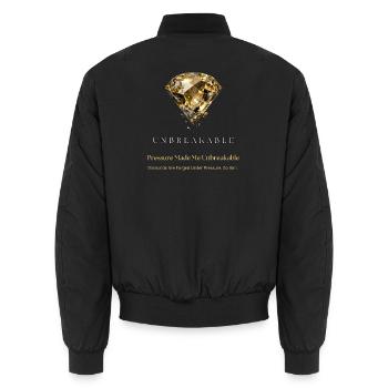 Unzerbrechlicher Diamant-Motivationsdesign - Unisex Bomberjacke - Schwarz - Hinten - AI Model Male 185 light (185cm)