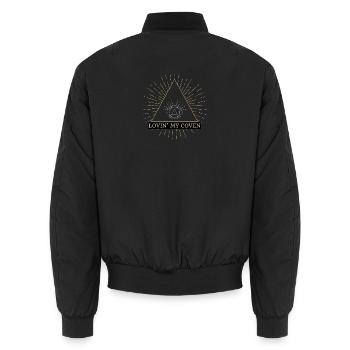 Coven Augendreieck-Glanz - Unisex Bomberjacke - Schwarz - Hinten - AI Model Male 185 light (185cm)