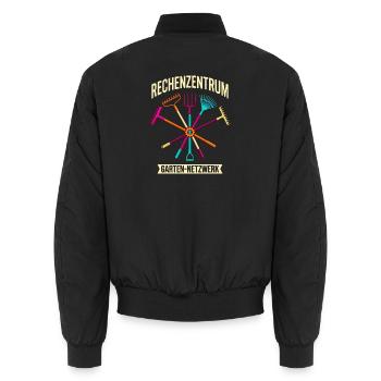 Rechenzentrum Garten Netzwerk lustig Gärtner - Unisex Bomberjacke - Schwarz - Hinten - AI Model Male 185 light (185cm)