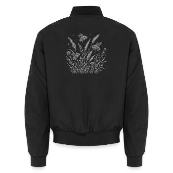 Bienen im Wildgras Linienstil - Unisex Bomberjacke - Schwarz - Hinten - AI Model Male 185 light (185cm)