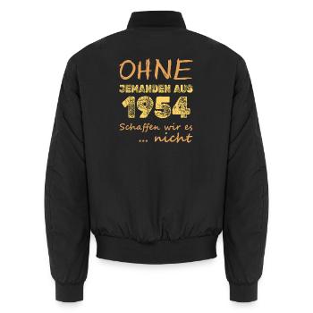 es 1954 - Unisex Bomberjacke - Schwarz - Hinten - AI Model Male 185 light (185cm)