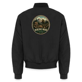 Mode randonnée Vintage Adventure Graphique - Bomber unisexe - noir - Dos - AI Model Male 185 light (185cm)