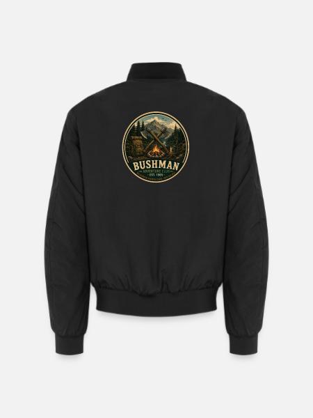 Buschmann Vintage-Abenteuergrafik - Unisex Bomberjacke - Schwarz