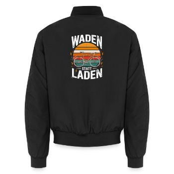 Waden Statt Laden Fahrrad Radsport - Unisex Bomberjacke - Schwarz - Hinten - AI Model Male 185 light (185cm)