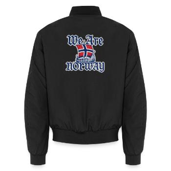 Norwegen Wikingerboot Flagge - Unisex Bomberjacke - Schwarz - Hinten - AI Model Male 185 light (185cm)