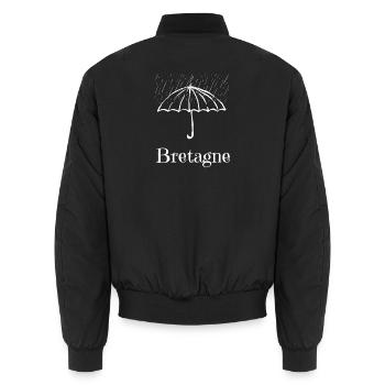 été breton : pluie et parapluie - Bomber unisexe - noir - Dos - AI Model Male 185 light (185cm)