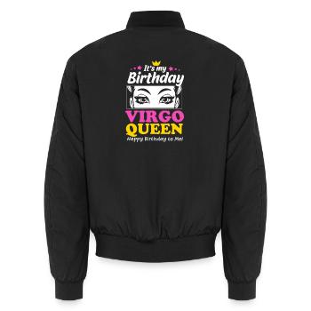 Sternzeichen Jungfrau - Unisex Bomberjacke - Schwarz - Hinten - AI Model Male 185 light (185cm)